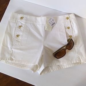 NWT J.CREW White Gold Hardware Deck Shorts Size 4